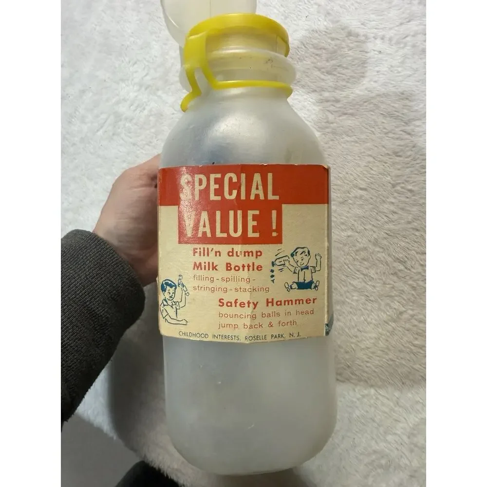 NEW Vtg Plastic Milk Jug Hammer Ball Baby Toy Game 50s 60s Childhood Interests